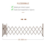 easycomfort easycomfort recinzione per giardino a larghezza regolabile in metallo e alluminio 300x31x103 5 cm marrone scuro