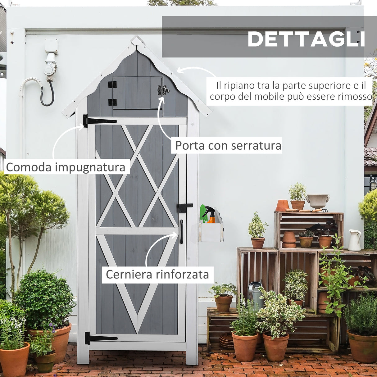 immagine-5-easycomfort-easycomfort-ripostiglio-da-giardino-con-3-mensole-e-fioriera-in-legno-di-abete-84x54x179cm-grigio