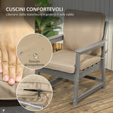 easycomfort easycomfort salotto da giardino con divanetto 2 poltrone e tavolino in hdpe con cuscini grigio scuro