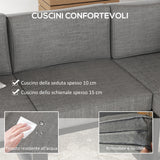 easycomfort easycomfort salotto da giardino con divano e tavolino in alluminio con cuscini imbottiti grigio