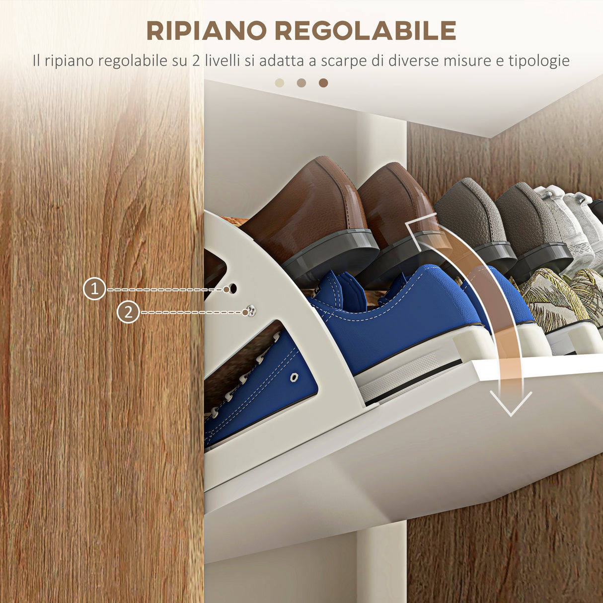 Portascarpe Regolabili Salvaspazio - 10 Pezzi In PP, Altezza 9-16 Cm, Antiscivolo, Per Casa E Negozi - Foto 4