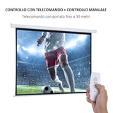 easycomfort easycomfort schermo per proiettore 100 pollici formato 43 regolabile con telecomando schermo di proiezione motorizzato compatto 203x152 cm bianco ean 8054144130989