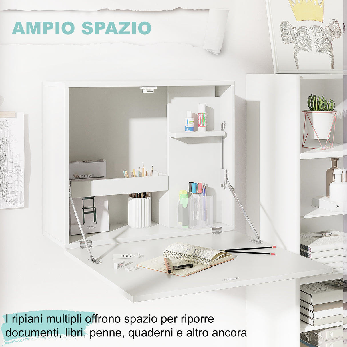 immagine-5-easycomfort-easycomfort-scrivania-a-muro-pieghevole-e-salvaspazio-con-ripiani-per-casa-e-ufficio-in-truciolato-e-mdf-60x21-5x50-cm-bianco