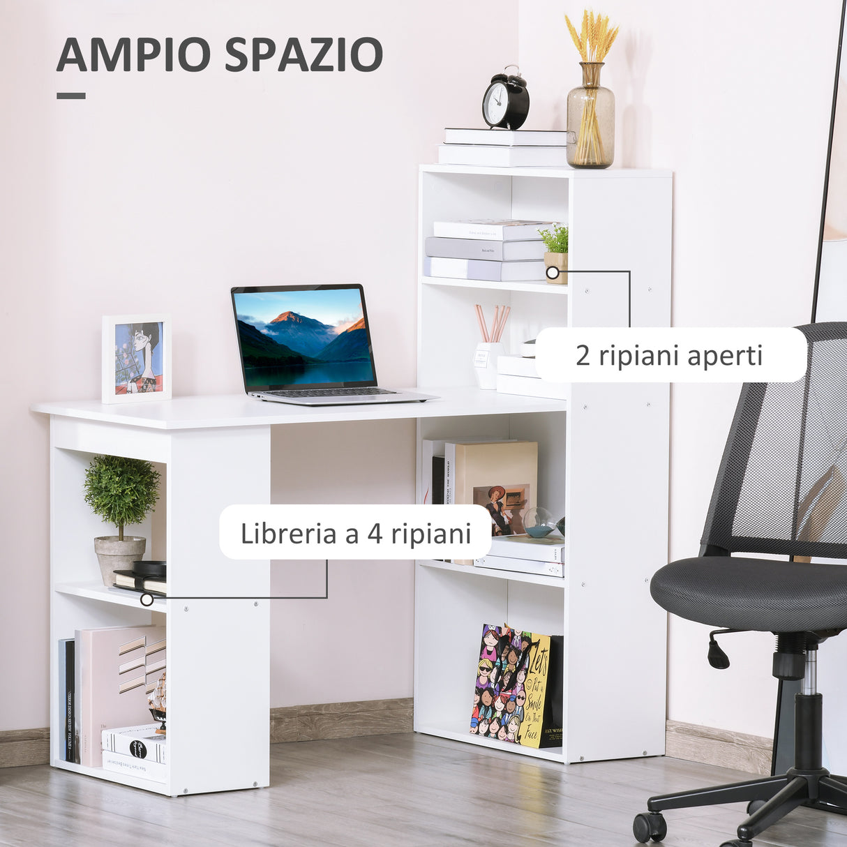 immagine-5-easycomfort-easycomfort-scrivania-computer-con-libreria-salvaspazio-tavolo-da-pranzo-per-ufficio-e-studio-120x55x120-cm-bianco-ean-8054144130781