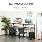 immagine-5-easycomfort-easycomfort-scrivania-doppia-con-scaffali-e-mensola-per-monitor-in-stile-industriale-scrivania-con-libreria-salvaspazio-per-ufficio-e-studio-in-metallo-e-mdf-200x53x100cm-nero-marrone