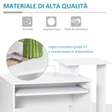 easycomfort easycomfort scrivania moderna con mensola per tastiera e cassetto in tessuto 100x40x86 6cm bianco e nero