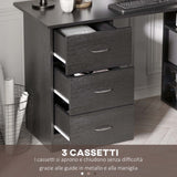 easycomfort easycomfort scrivania pc con 3 ripiani e 3 cassetti per camera e ufficio in legno mdf 120x49x72 cm nera