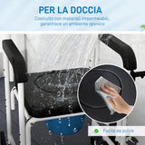 easycomfort easycomfort sedia a rotelle con wc impermeabile 4 in 1 con poggiapiedi ribaltabili in alluminio e plastica nero
