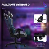 easycomfort easycomfort sedia da gaming reclinabile a 150 con funzione dondolo in tessuto effetto lino 66x53x128 138 cm grigio