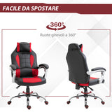 easycomfort easycomfort sedia da gaming reclinabile con supporto lombare e poggiatesta in pelle pu rosso e nero