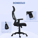 easycomfort easycomfort sedia da ufficio con supporto lombare e poggiatesta seduta girevole con altezza regolabile nero
