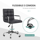 easycomfort easycomfort sedia da ufficio ergonomica in pelle pu nero sedia da studio con 5 ruote girevoli imbottitura e altezza regolabile 52 5x54x84 99cm ean 8054144135267