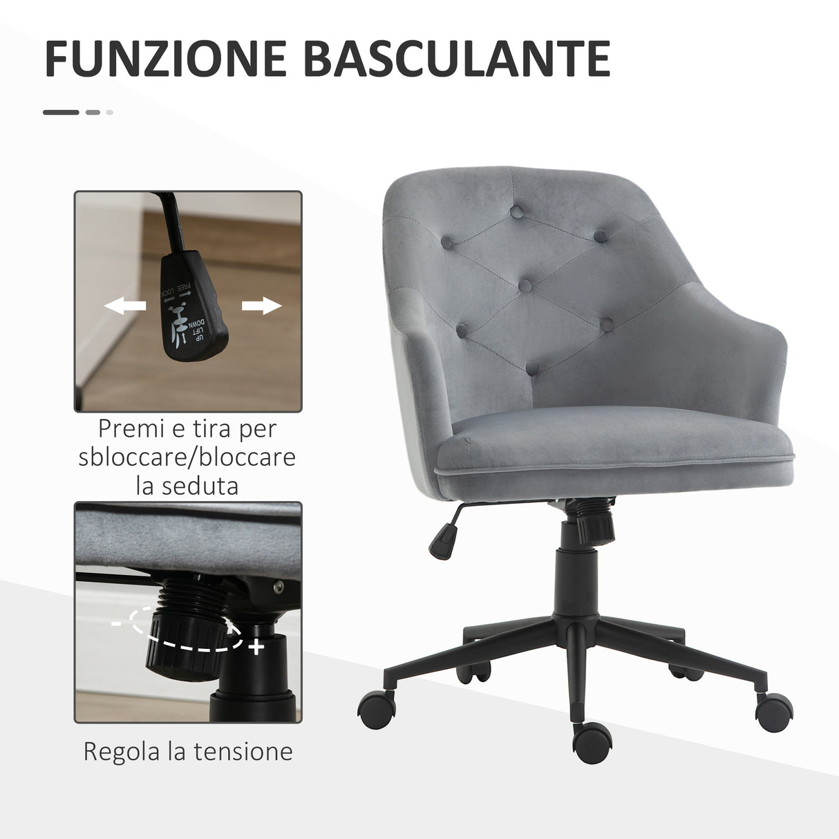 immagine-5-easycomfort-easycomfort-sedia-da-ufficio-girevole-ergonomica-con-ruote-e-altezza-regolabile-rivestimento-in-velluto-63x64x88-96cm-grigio