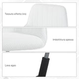 easycomfort easycomfort sedia da ufficio in tessuto con altezza regolabile seduta girevole e ruote bianco