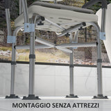 easycomfort easycomfort sedia doccia ad altezza regolabile con braccioli e cuscino rimovibile 53 5x52x80 90 cm bianca