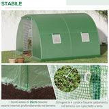 easycomfort easycomfort serra a tunnel da esterno 3x3x2m con copertura in pe porta con cerniera e 4 finestre verde