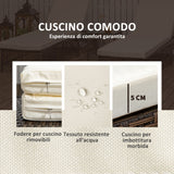 easycomfort easycomfort set 2 lettini prendisole con cuscini imbottiti e tavolino in rattan pe marrone e beige