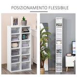 easycomfort easycomfort set 2 librerie scaffale porta cd e dvd a 12 ripiani totali per 204 cd in legno 21x22 5x88 5 cm bianco