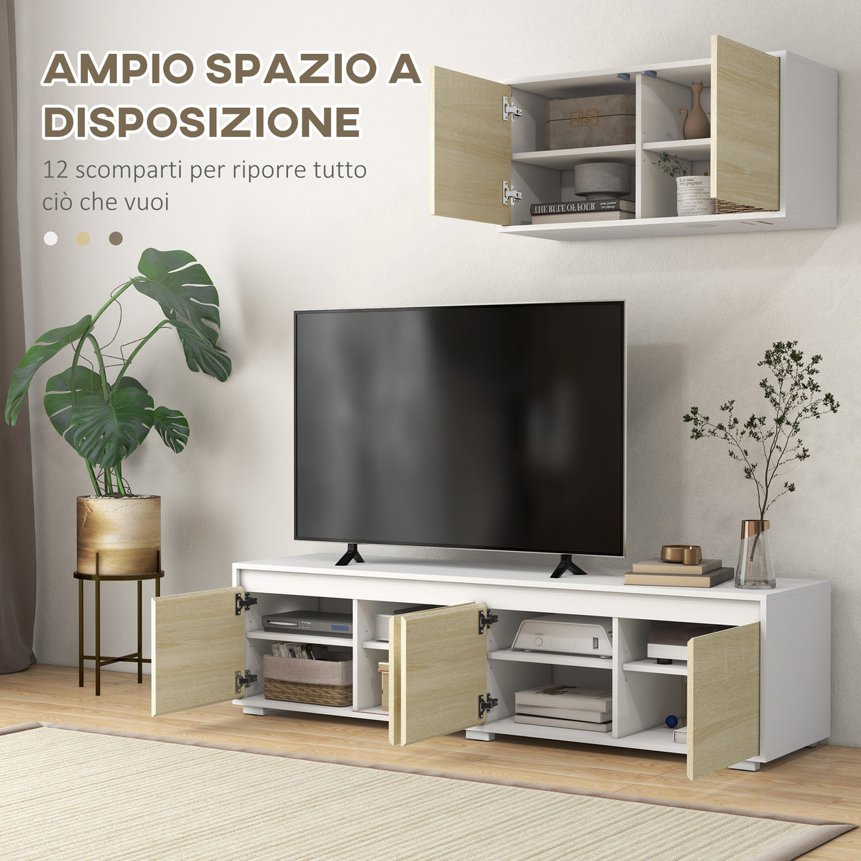 immagine-5-easycomfort-easycomfort-set-2-pezzi-in-truciolato-mobile-tv-max-70-160x39x43-cm-e-mobile-multiuso-a-parete-80x35x40-cm