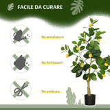 easycomfort easycomfort set 2 piante artificiali di limone e arancia alte 120cm per interno con vaso