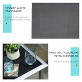 easycomfort easycomfort set 2 sdraio da giardino e tavolino con vetro lettino prendisole con tessuto traspirante 59 x 169 x 66cm nero grigio ean 8054144134192