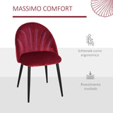 easycomfort easycomfort set 2 sedie sala da pranzo imbottite con design nordico ed ergonomico sedie da cucina e soggiorno in metallo e velluto rosso scuro 52x54x79 cm ean 8055776911472