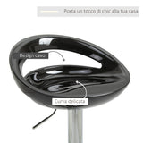 easycomfort easycomfort set 2 sgabelli da bar alti sgabelli girevoli a 360 con schienale e poggiapiedi altezza regolabile base in acciaio per sala da pranzo e cucina 46x41x76 96cm nero ean 8054144139012