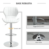 easycomfort easycomfort set 2 sgabelli da bar ergonomici ad altezza regolabile con poggiapiedi 47x51 5x92 114 cm bianco