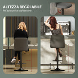 easycomfort easycomfort set 2 sgabelli da bar girevoli ad altezza regolabile in tessuto effetto lino 44x53x91 111 cm grigio scuro