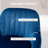 easycomfort easycomfort set 2 sgabelli da bar moderni in velluto con schienale e braccioli base in legno e poggiapiedi blu scuro