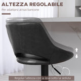 easycomfort easycomfort set da 2 sgabelli da bar con altezza regolabile poggiapiedi e seduta girevole in finta pelle nero
