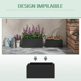 easycomfort easycomfort set da 2 vasi da giardino rettangolari impilabili per esterno e interno nero