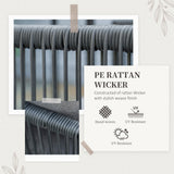 easycomfort easycomfort set da giardino 5 pezzi in rattan 4 sedie da giardino e tavolo da pranzo con piano in vetro