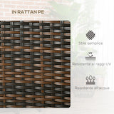 easycomfort easycomfort set da giardino in rattan con 2 sedie moderne e tavolino da caffe 138x60x87 cm marrone