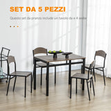 immagine-5-easycomfort-easycomfort-set-da-pranzo-da-5-pezzi-con-1-tavolo-rettangolare-100x63x76-5-cm-e-4-sedie-45x40x82-cm-in-acciaio-e-mdf