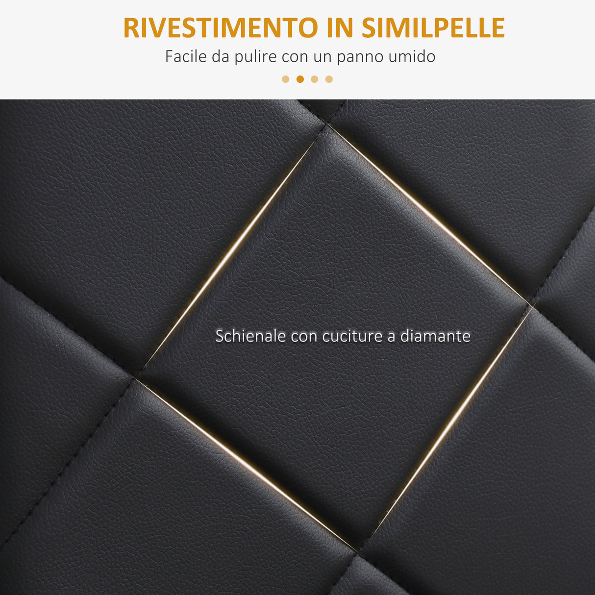 easycomfort easycomfort set di 4 sedie da pranzo con schienale alto in finta pelle e acciaio 41x50x97cm nero