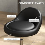 easycomfort easycomfort sgabello con ruote seduta girevole altezza regolabile e rivestimento in finta pelle pu nero