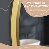 easycomfort easycomfort specchio bagno rotondo con cornice da parete in lega di alluminio 50x2cm oro