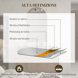easycomfort easycomfort specchio da parete ad arco 110x65cm con cornice in legno per camera e ingresso marrone scuro