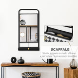easycomfort easycomfort specchio da parete con mensola inferiore e struttura in metallo 36 2x12x71 7cm nero