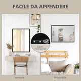 easycomfort easycomfort specchio da parete rettangolare con ganci in vetro e mdf 60x80 cm nero