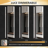 easycomfort easycomfort specchio da parete rettangolare con luci led regolabili e interruttore touch 40x120cm