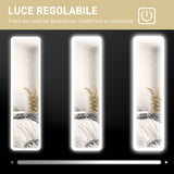 easycomfort easycomfort specchio da parete touch con illuminazione led regolabile in vetro temperato e metallo 40x3x120 cm nero