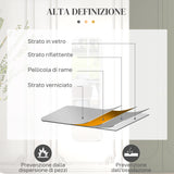 easycomfort easycomfort specchio verticale da parete o da terra con bordi arrotondati in mdf e vetro 120x35 cm bianco