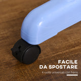 easycomfort easycomfort stendibiancheria pieghevole a 4 livelli con ali girevoli e 4 ruote in acciaio e pp 73x64x177 cm bianco e argento