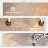 easycomfort easycomfort tappetino per sedia ufficio salvapavimento in plastica 90x120cm trasparente