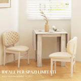 easycomfort easycomfort tavolo a ribalta per 4 persone max impermeabile e antigraffio in truciolato 140x70x75 cm color rovere