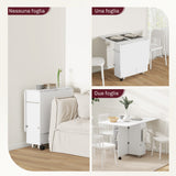 easycomfort easycomfort tavolo a ribalta pieghevole con ripiani a 3 livelli box e rotelle in mdf 130x80x76 5 cm bianco