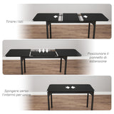 easycomfort easycomfort tavolo allungabile 4 6 posti espandibile da 120 160 cm con gambe in acciaio nero