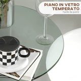 easycomfort easycomfort tavolo alto da bar moderno rotondo con base in acciaio e piano in vetro 70x102cm trasparente